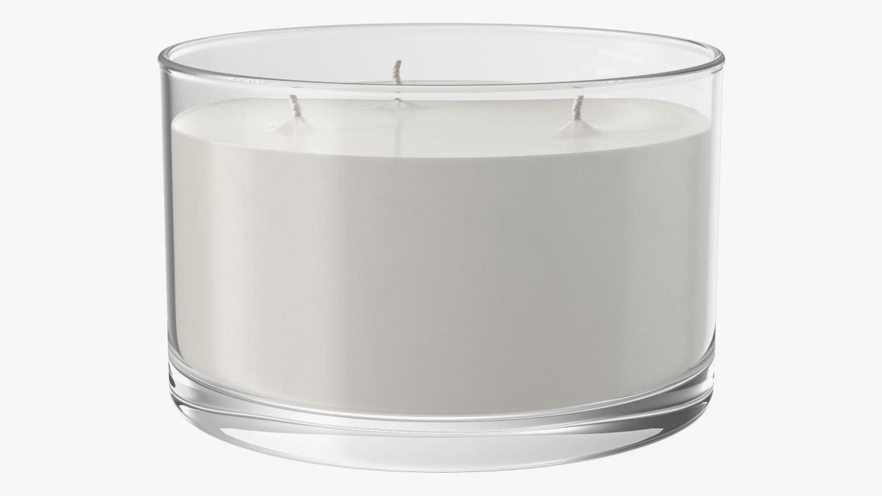 3D Scented Candle White with 3 Wicks model