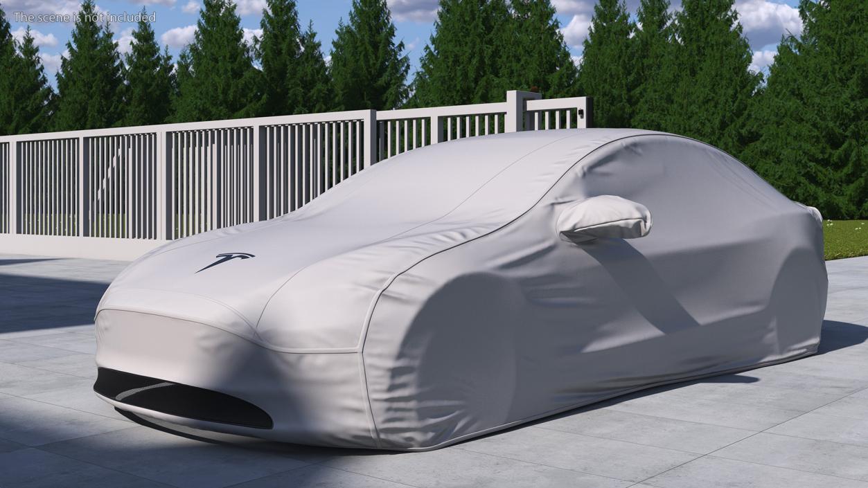 Tesla Model 3 Car Cover White 3D model