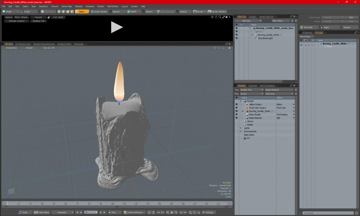 3D model Burning Candle White