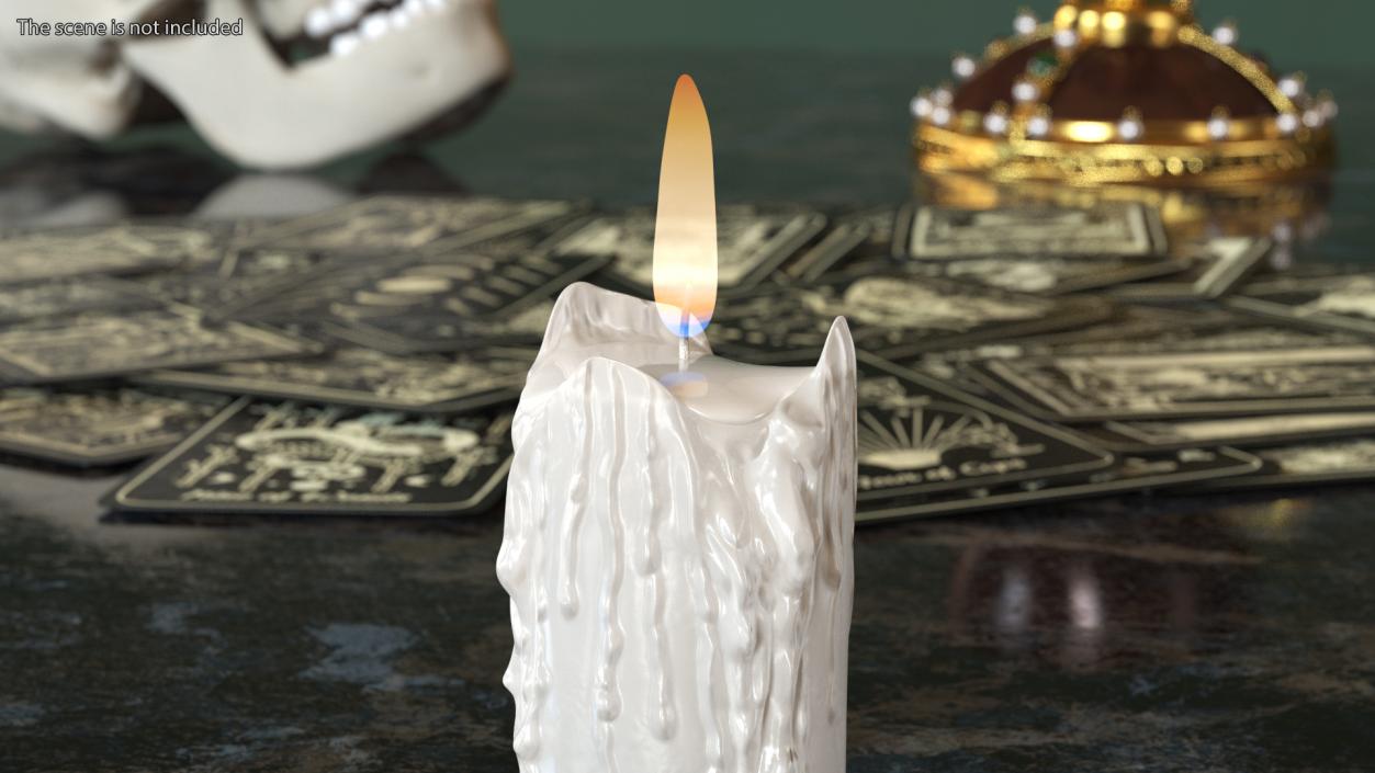 3D model Burning Candle White