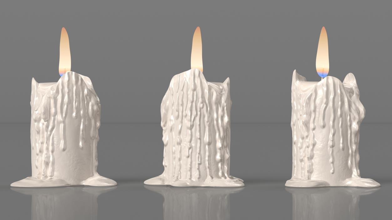 3D model Burning Candle White