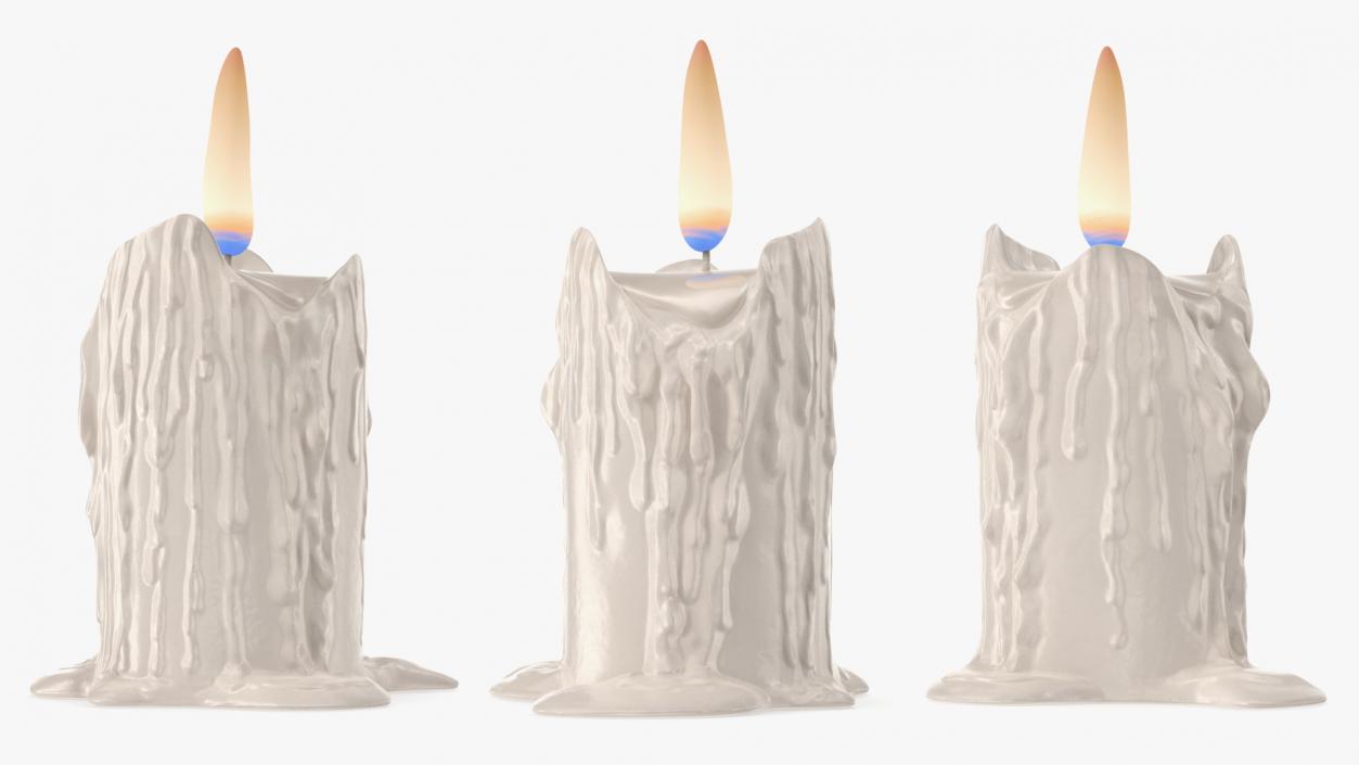 3D model Burning Candle White