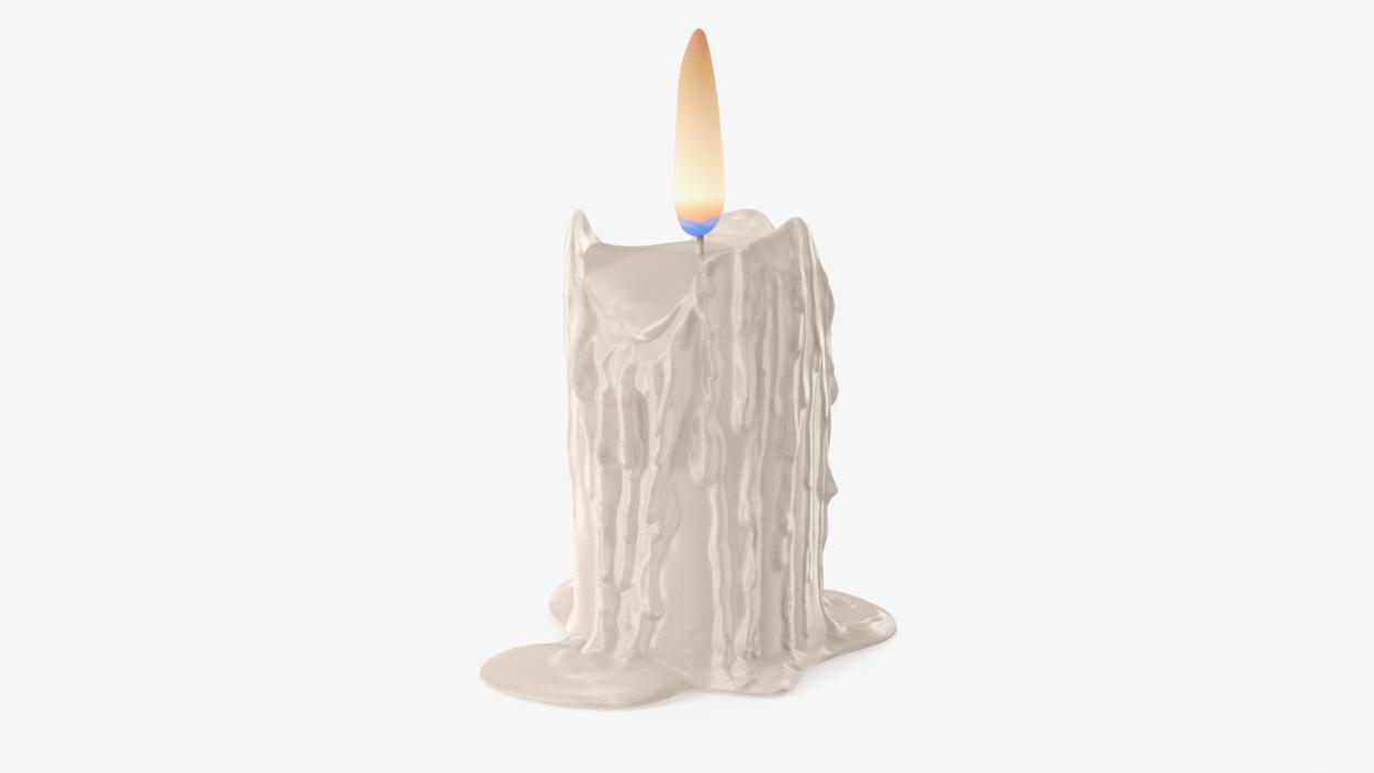 3D model Burning Candle White