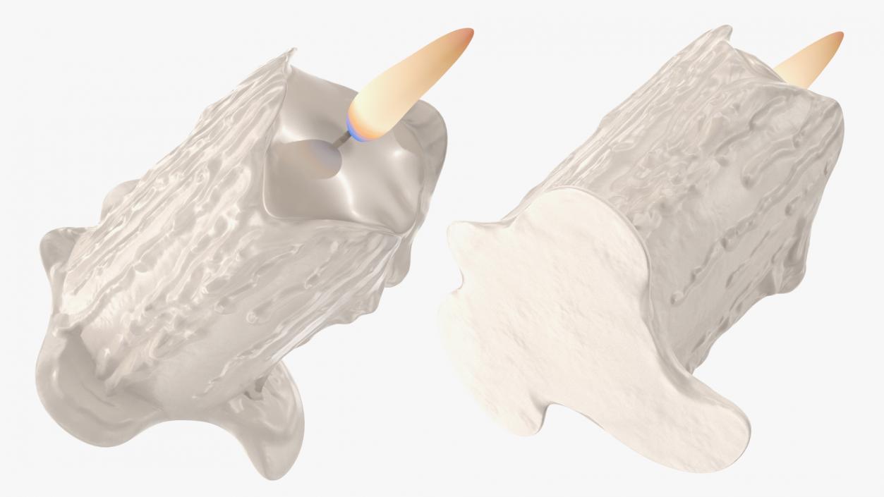 3D model Burning Candle White