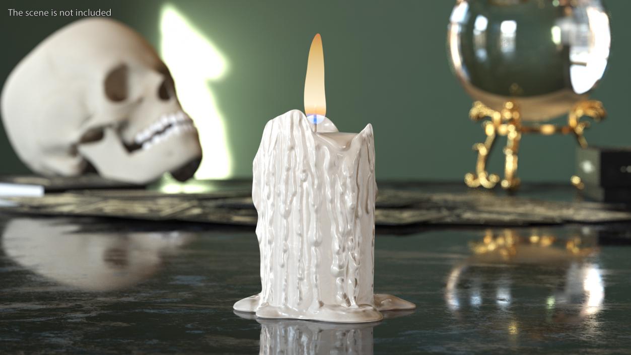 3D model Burning Candle White