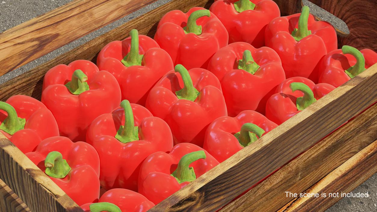 3D Fresh Red Bell Pepper