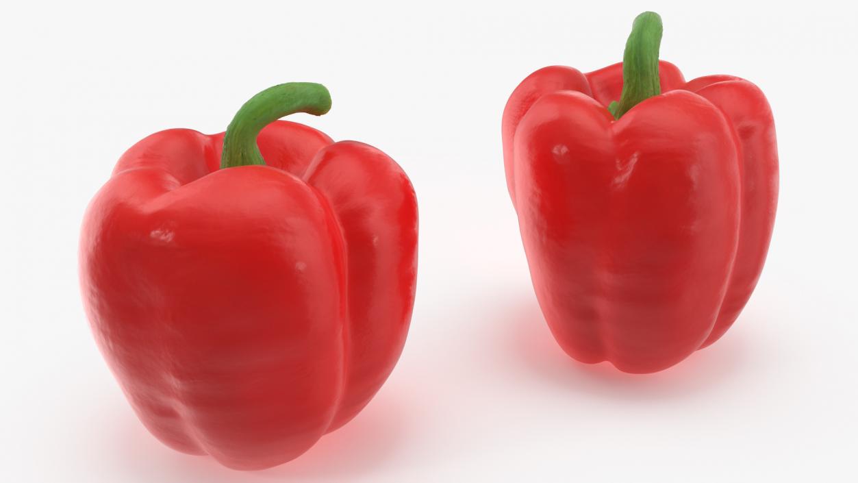 3D Fresh Red Bell Pepper