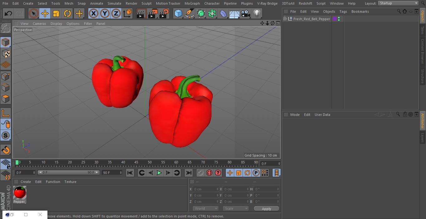 3D Fresh Red Bell Pepper