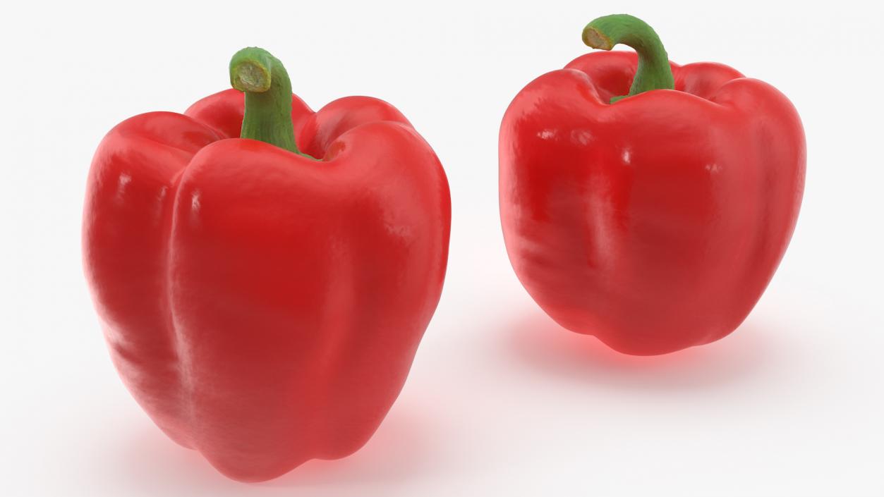 3D Fresh Red Bell Pepper