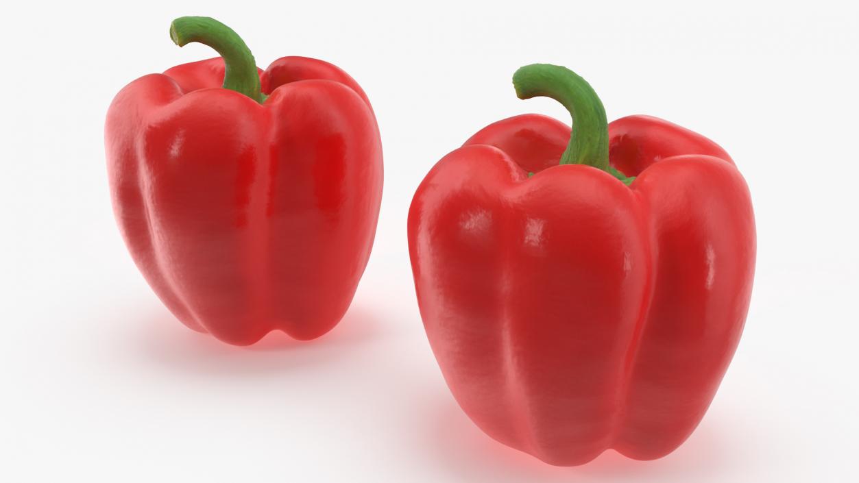 3D Fresh Red Bell Pepper