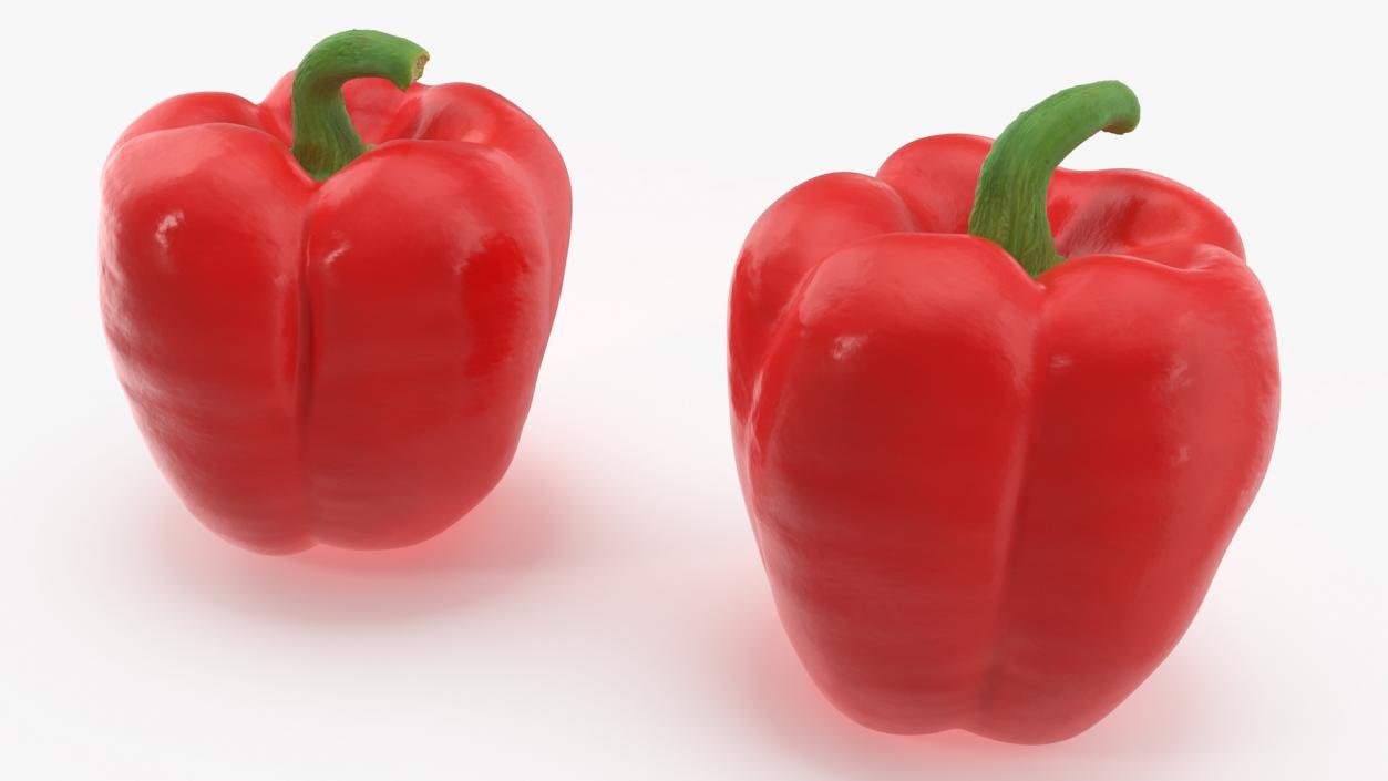 3D Fresh Red Bell Pepper