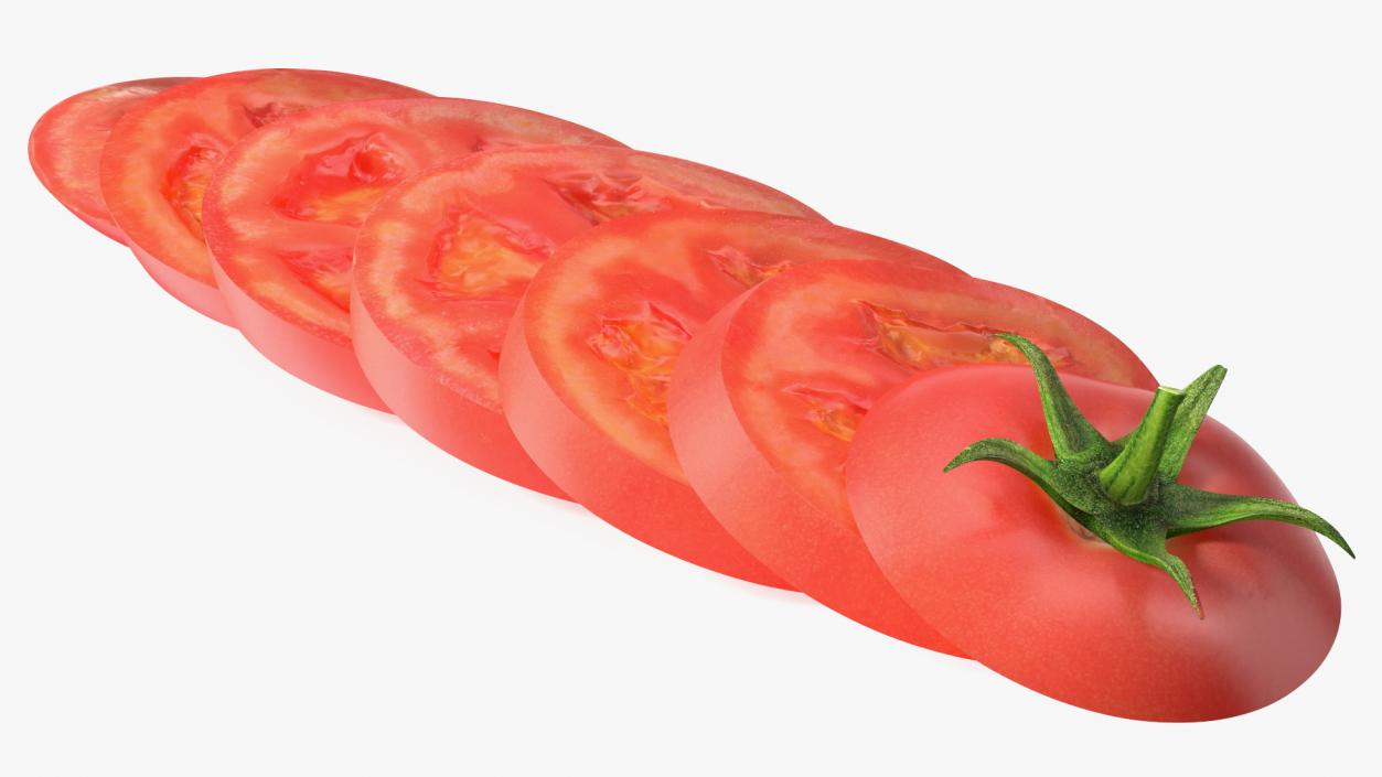 Sliced Tomato Lying 3D model