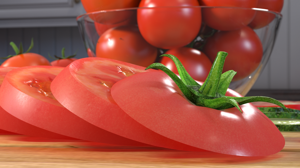 Sliced Tomato Lying 3D model