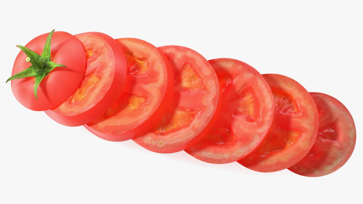 Sliced Tomato Lying 3D model