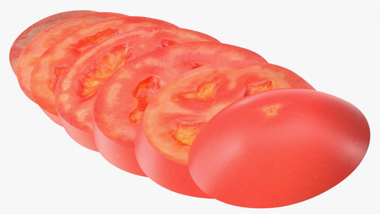 Sliced Tomato Lying 3D model