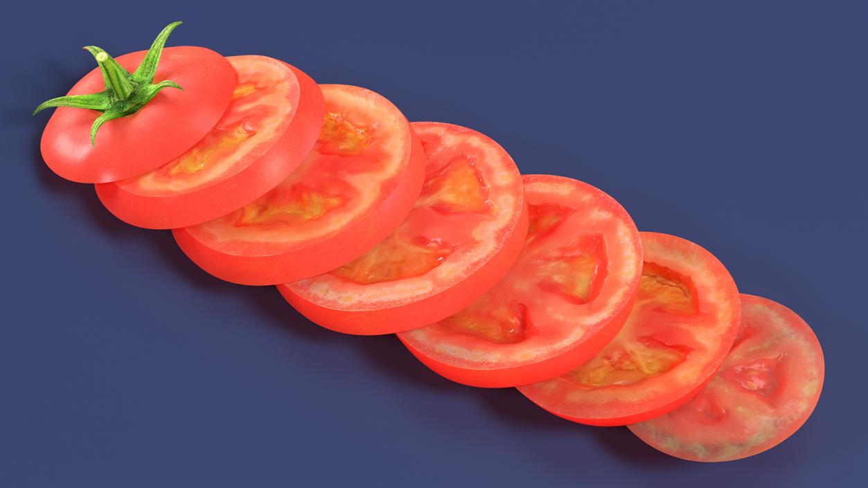 Sliced Tomato Lying 3D model