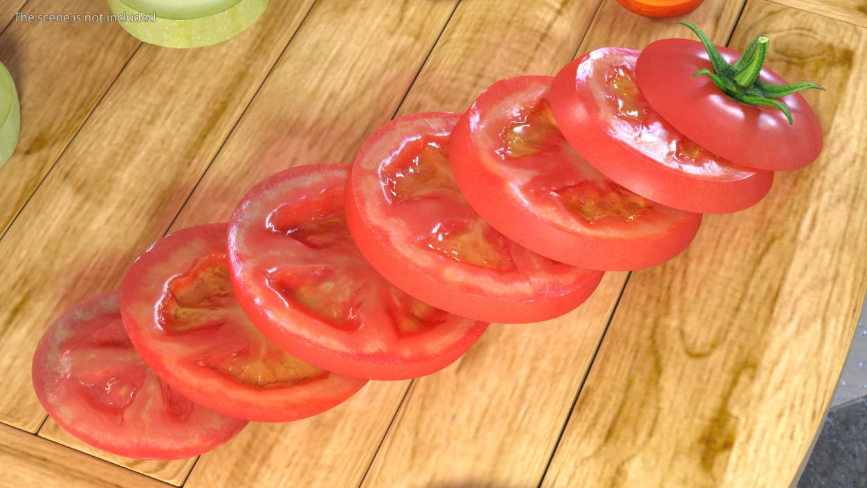 Sliced Tomato Lying 3D model