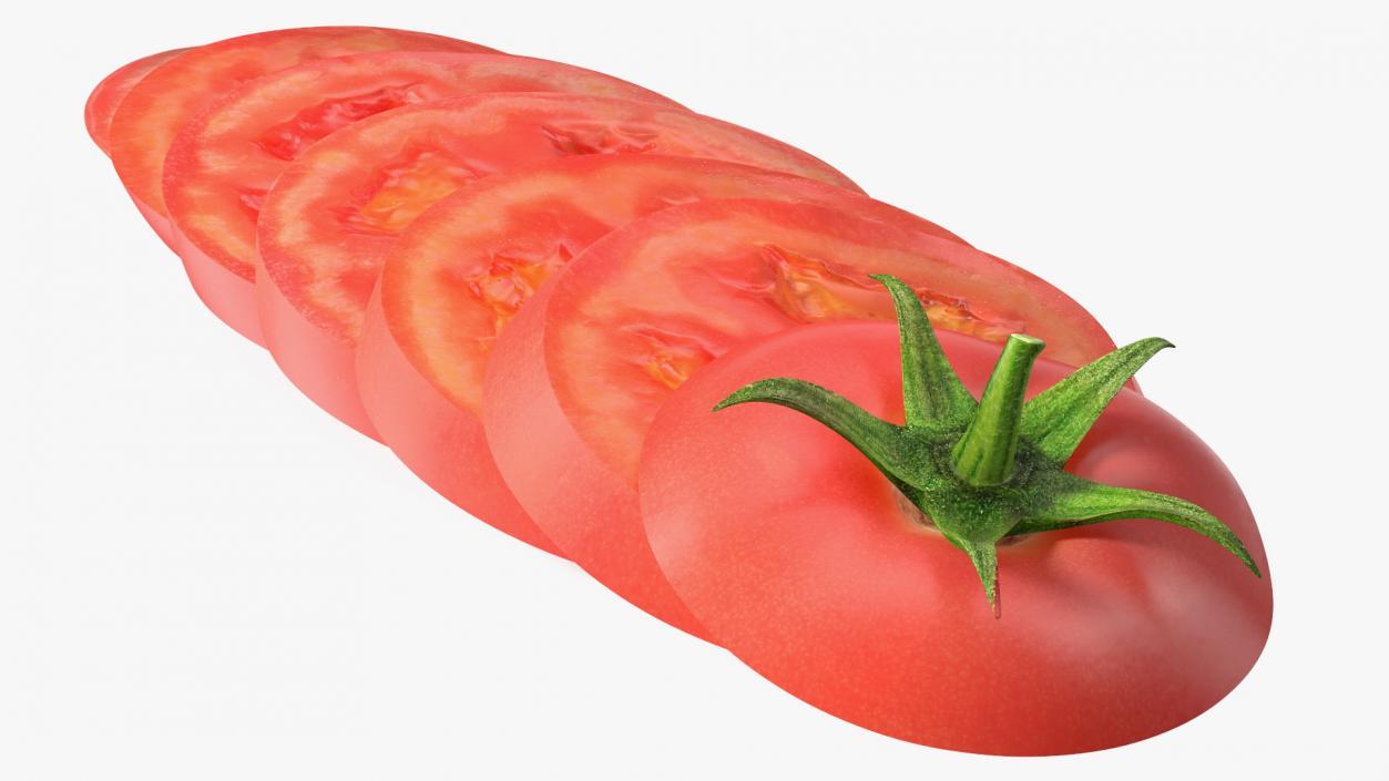 Sliced Tomato Lying 3D model