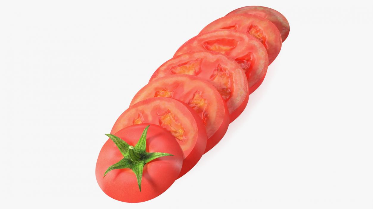 Sliced Tomato Lying 3D model