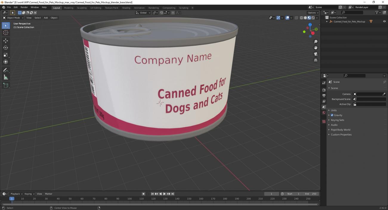 Canned Food for Pets Mockup 3D