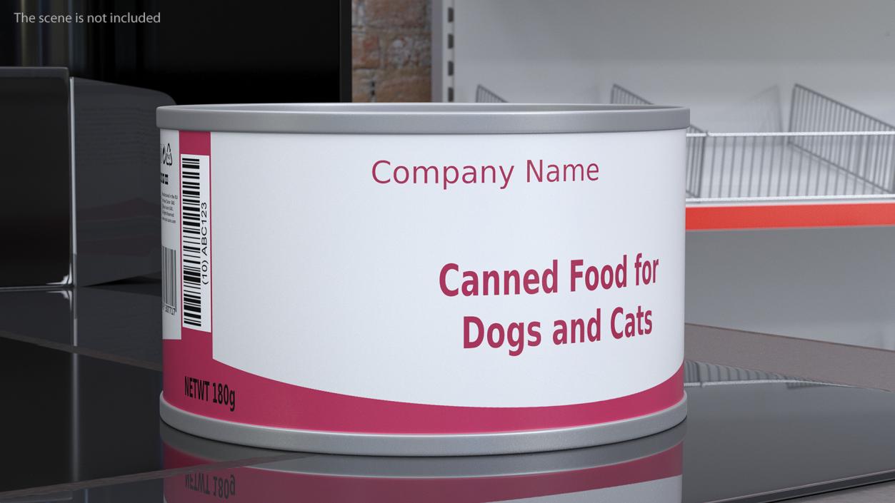 Canned Food for Pets Mockup 3D