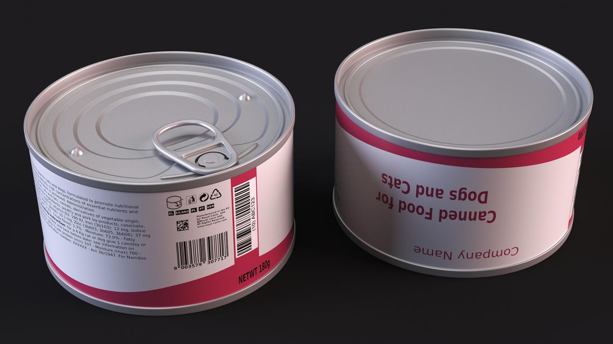 Canned Food for Pets Mockup 3D