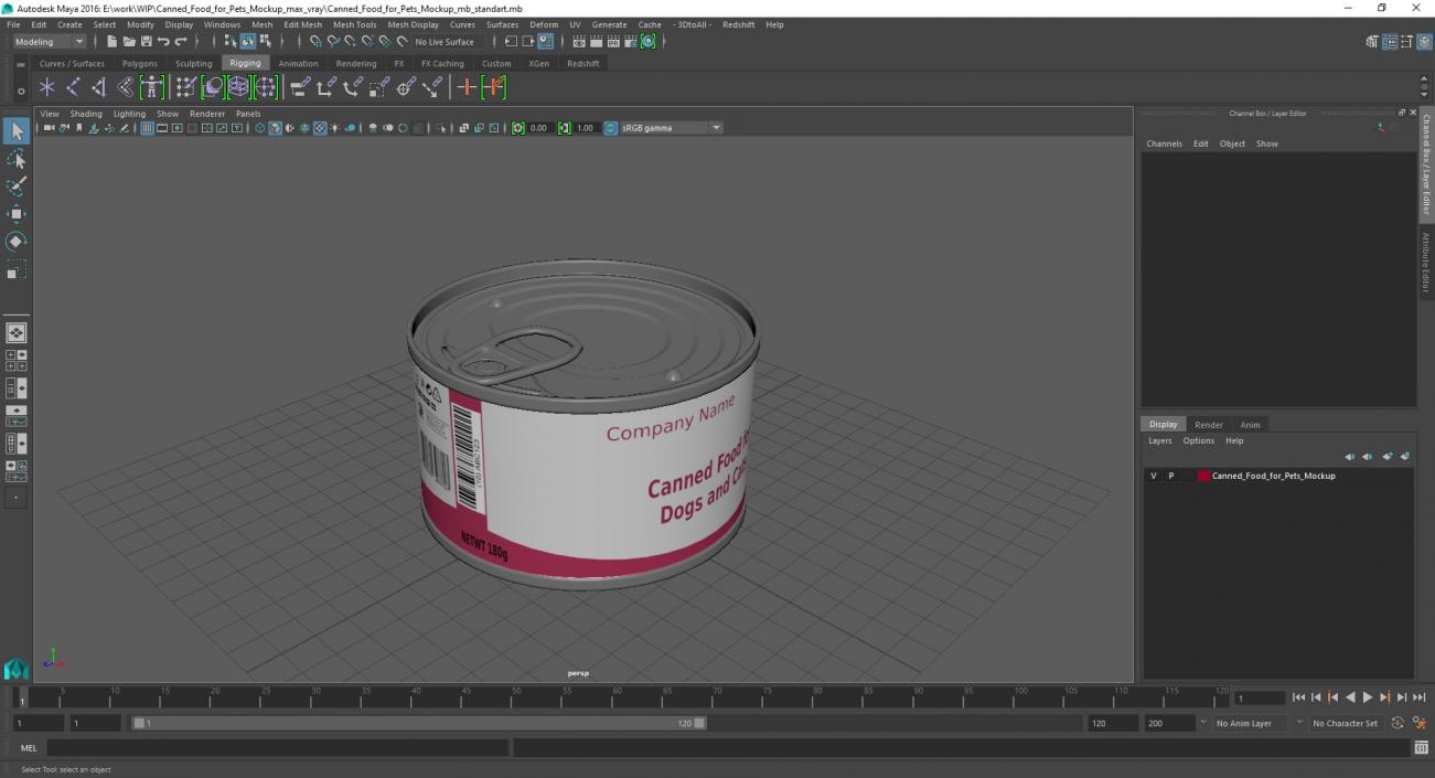 Canned Food for Pets Mockup 3D