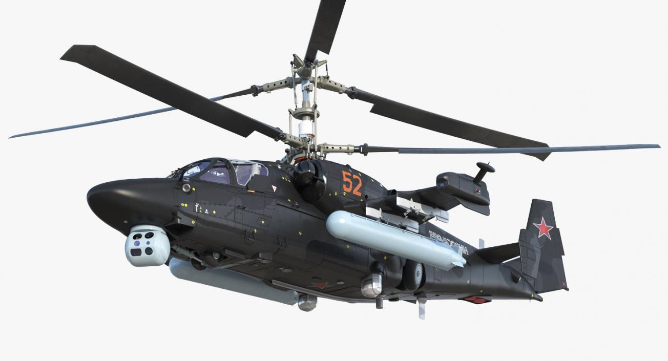 Kamov KA52 Black Shark Rigged 3D model