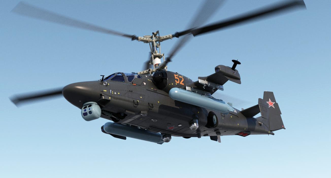 Kamov KA52 Black Shark Rigged 3D model