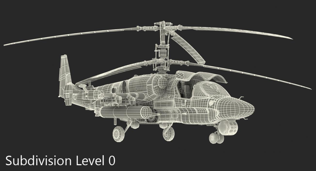 Kamov KA52 Black Shark Rigged 3D model