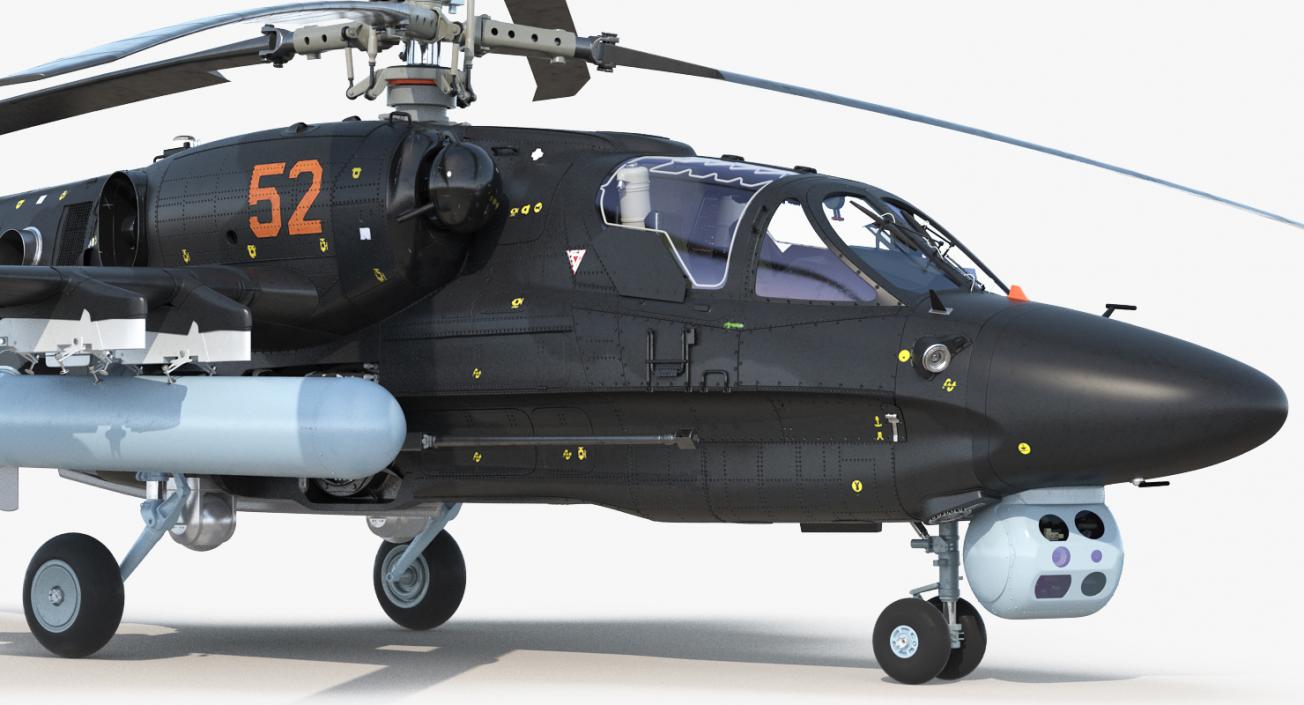 Kamov KA52 Black Shark Rigged 3D model