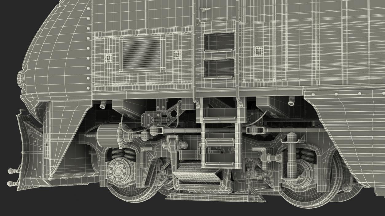 3D model Diesel Electric Locomotive with Tarpaulin Freight Wagon