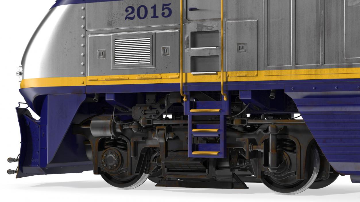 3D model Diesel Electric Locomotive with Tarpaulin Freight Wagon