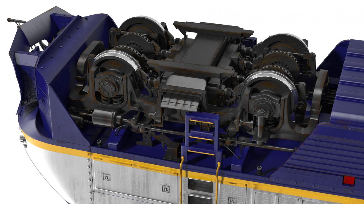 3D model Diesel Electric Locomotive with Tarpaulin Freight Wagon