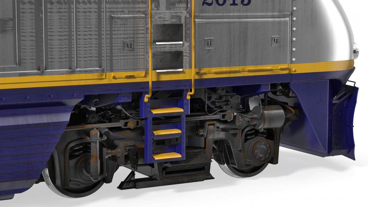 3D model Diesel Electric Locomotive with Tarpaulin Freight Wagon