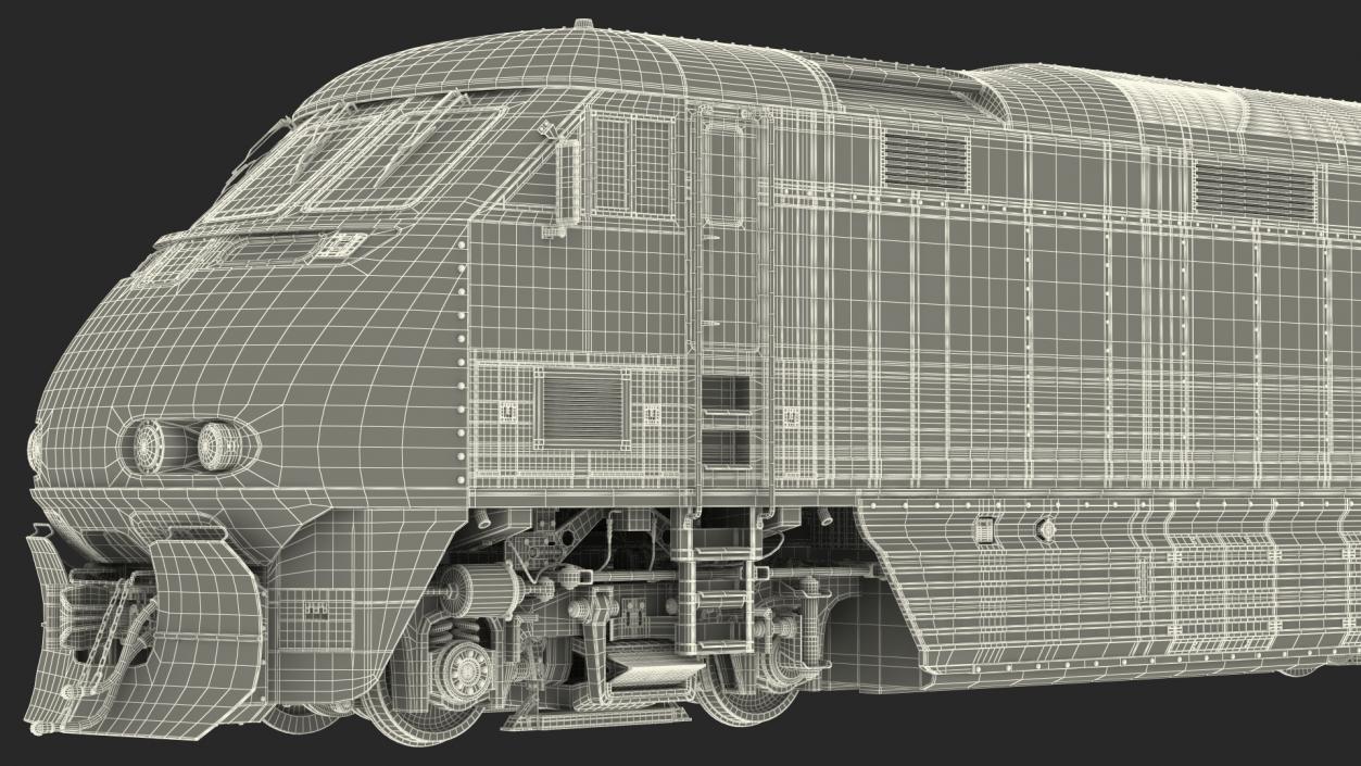 3D model Diesel Electric Locomotive with Tarpaulin Freight Wagon