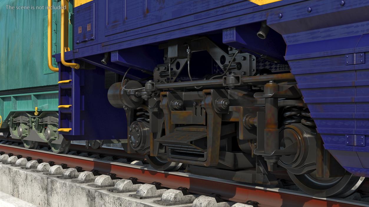 3D model Diesel Electric Locomotive with Tarpaulin Freight Wagon