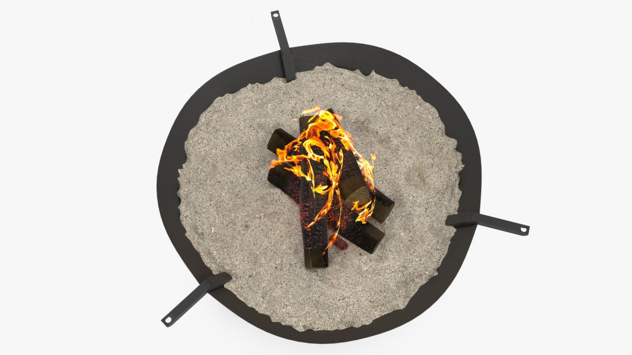 3D Fire Pit Cone with Bonfire