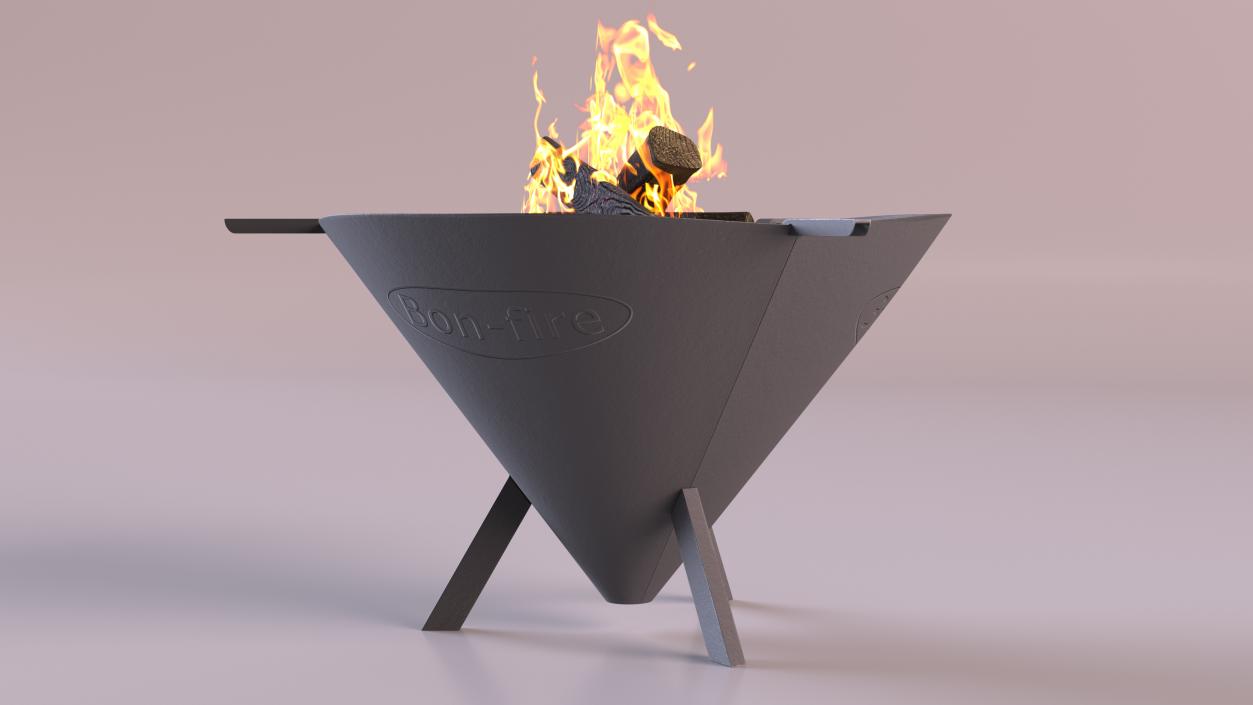 3D Fire Pit Cone with Bonfire