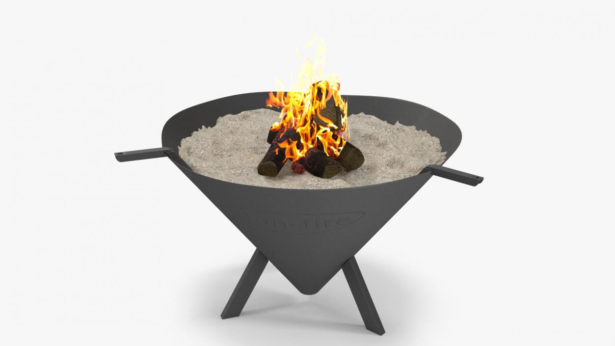 3D Fire Pit Cone with Bonfire