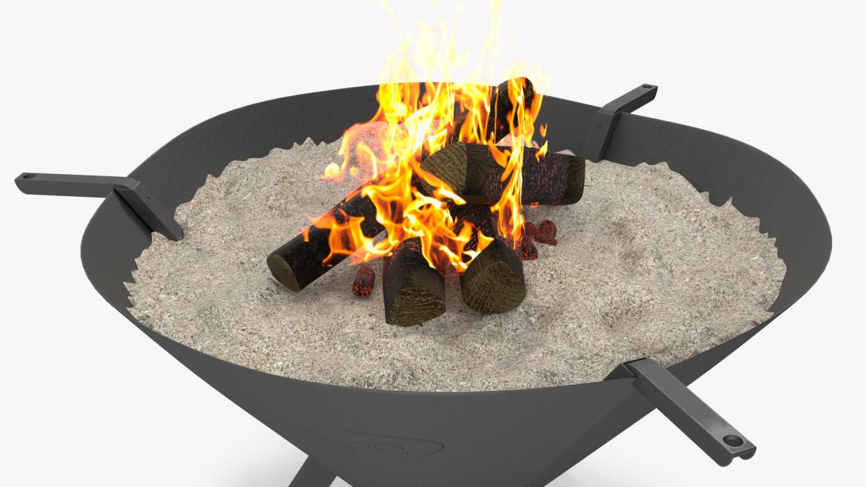 3D Fire Pit Cone with Bonfire