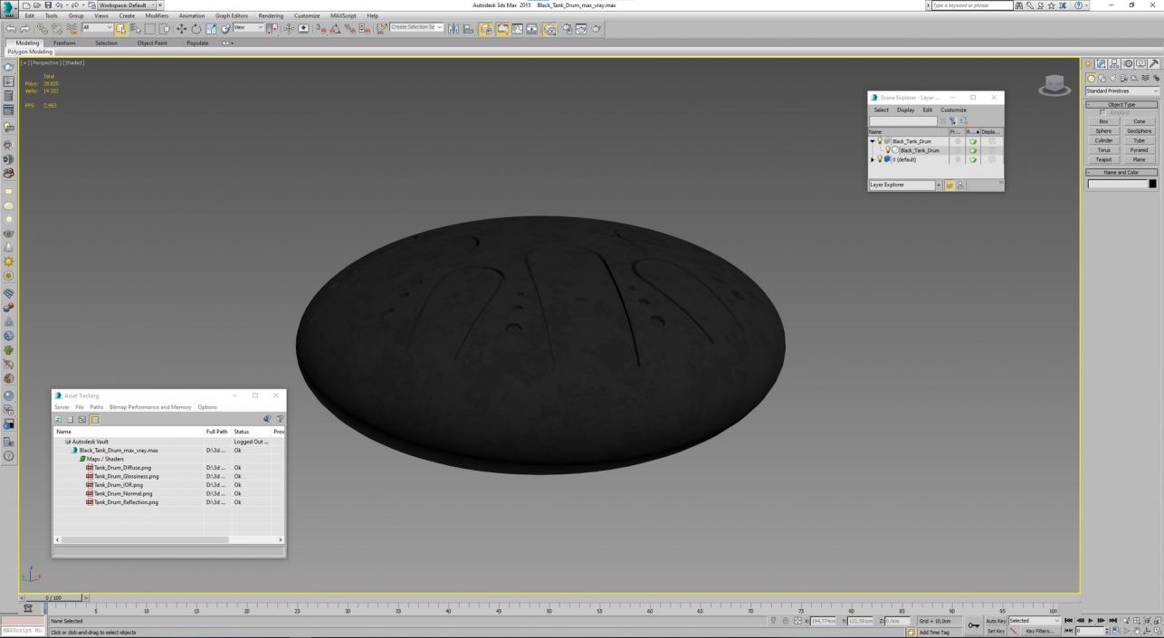 3D model Black Tank Drum