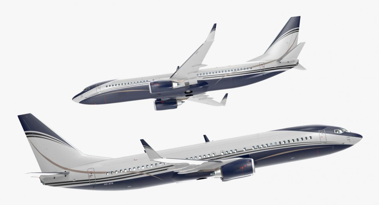 3D Boeing 737-800 with Interior Generic Rigged model