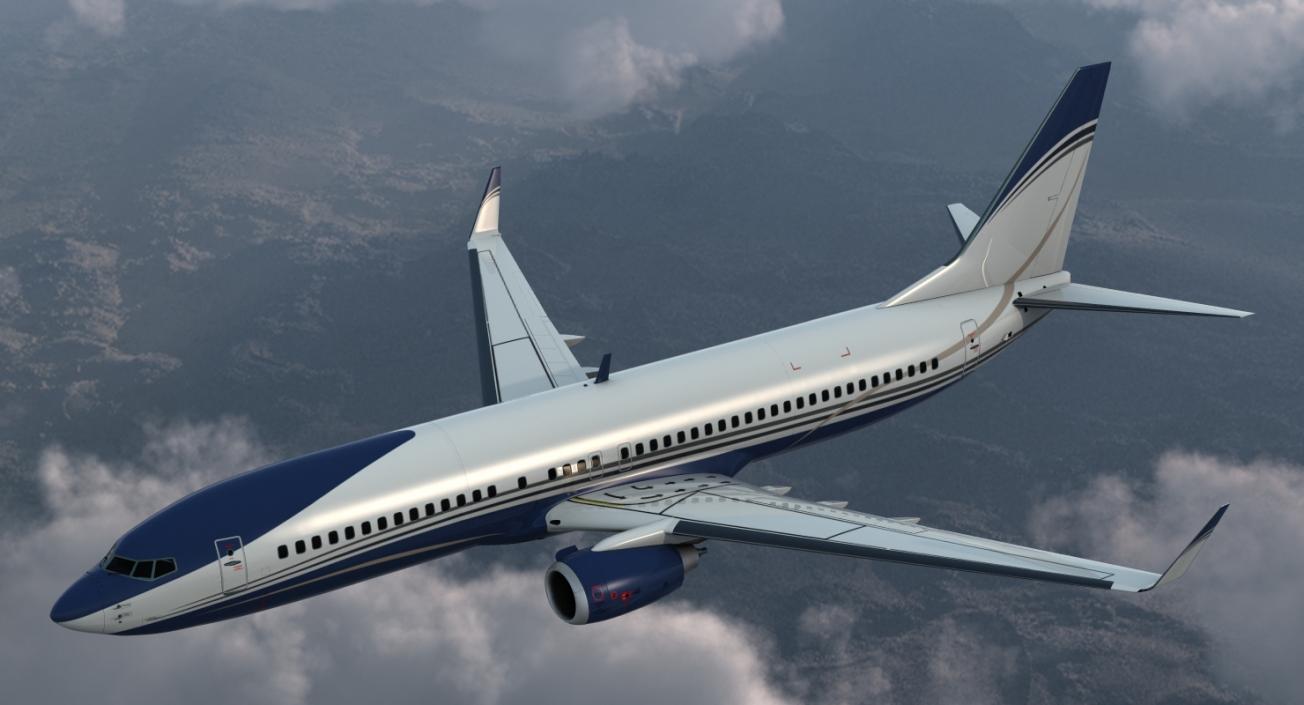 3D Boeing 737-800 with Interior Generic Rigged model