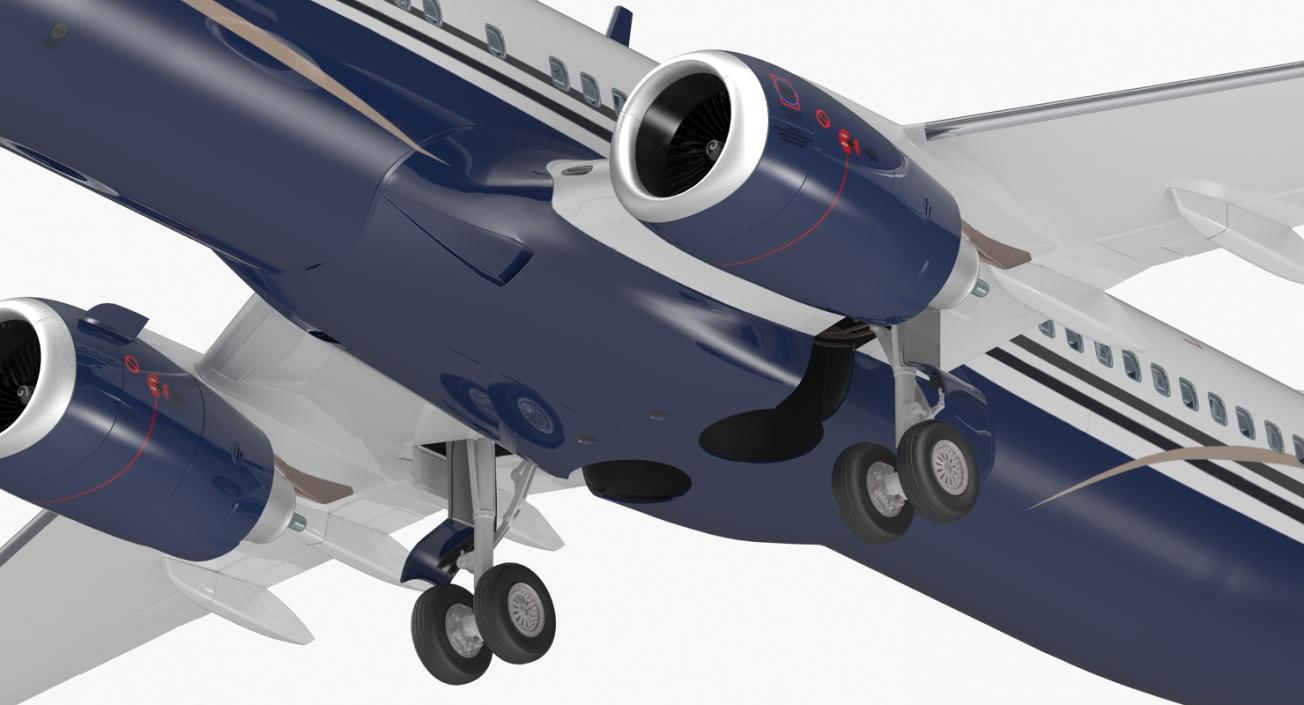 3D Boeing 737-800 with Interior Generic Rigged model