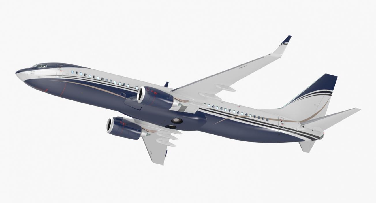 3D Boeing 737-800 with Interior Generic Rigged model