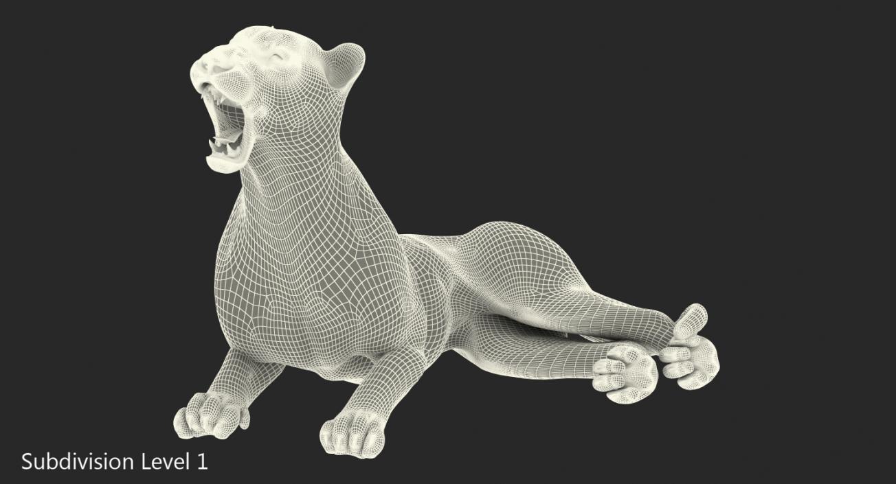 3D Tiger Rigged with Fur