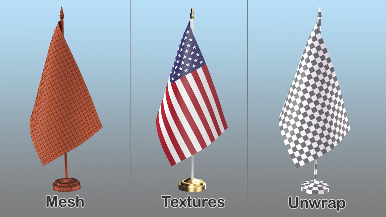 Table Flag USA 3D model