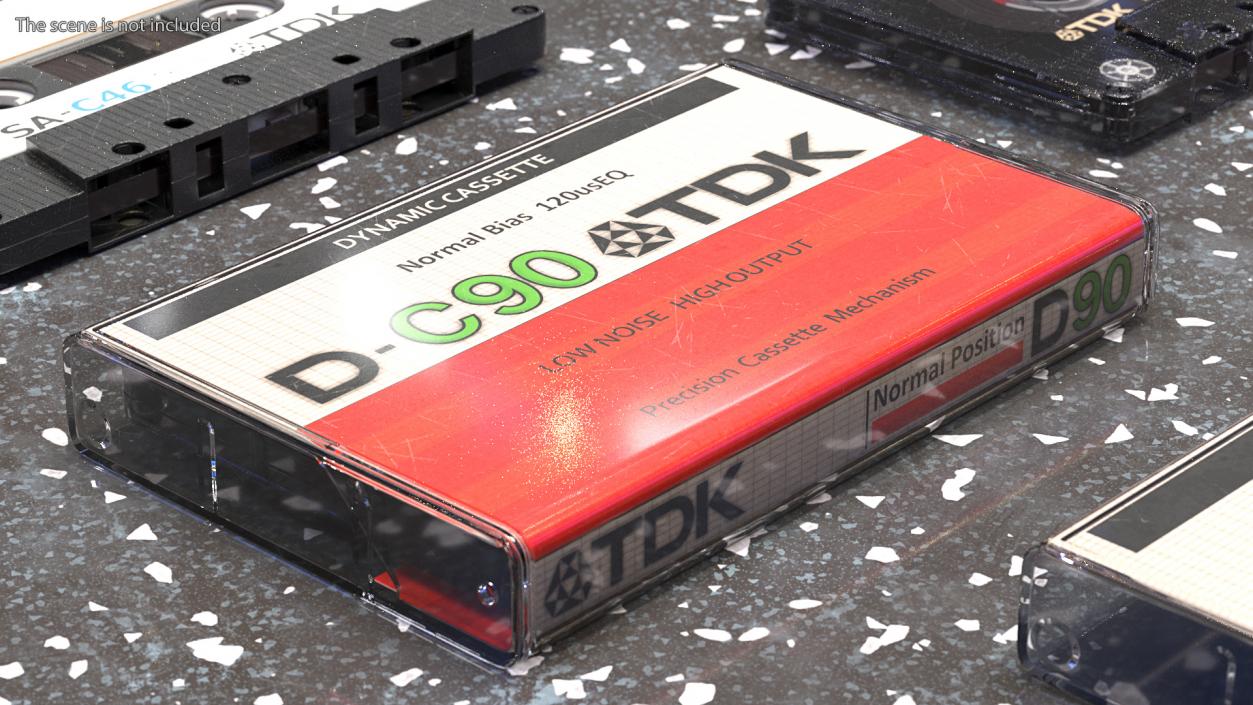 3D model TDK D90 Cassette Tape with Box