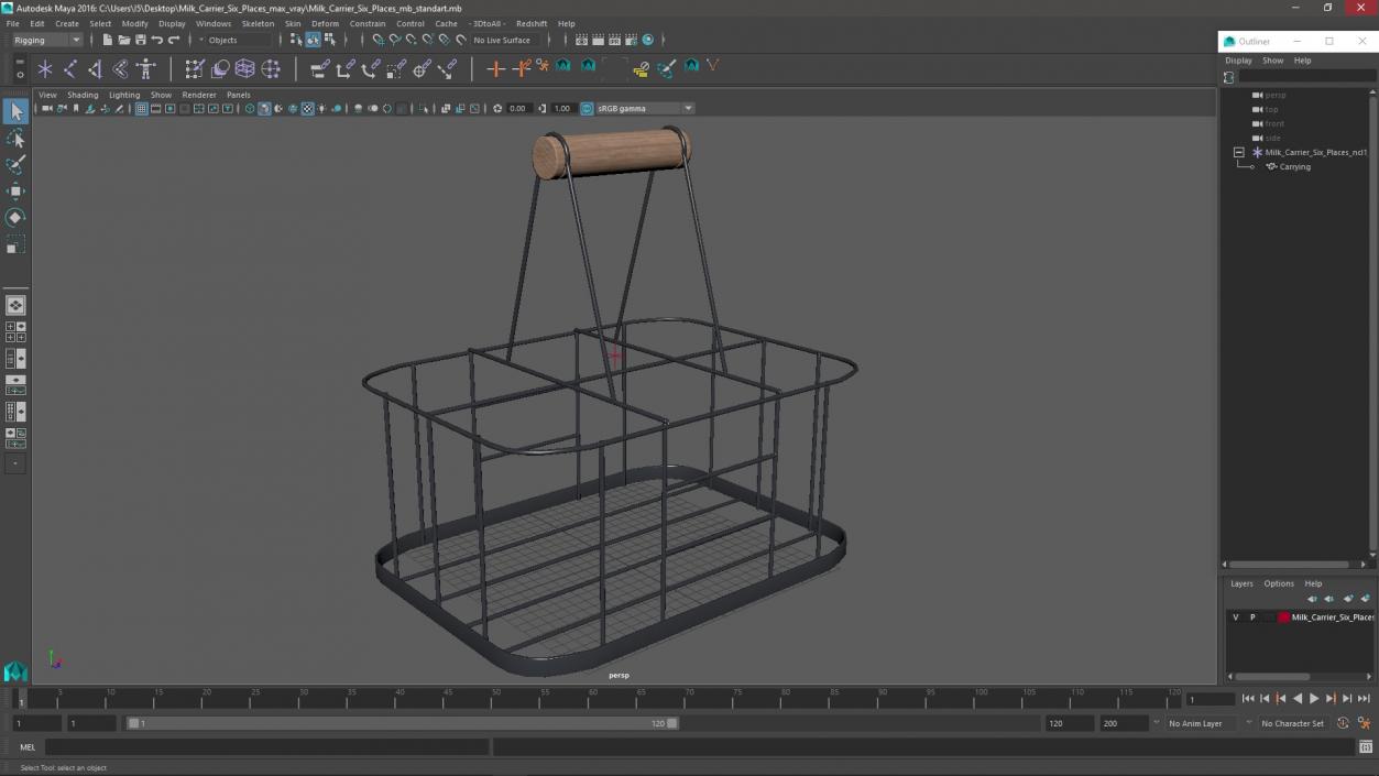 3D Milk Carrier Six Places model